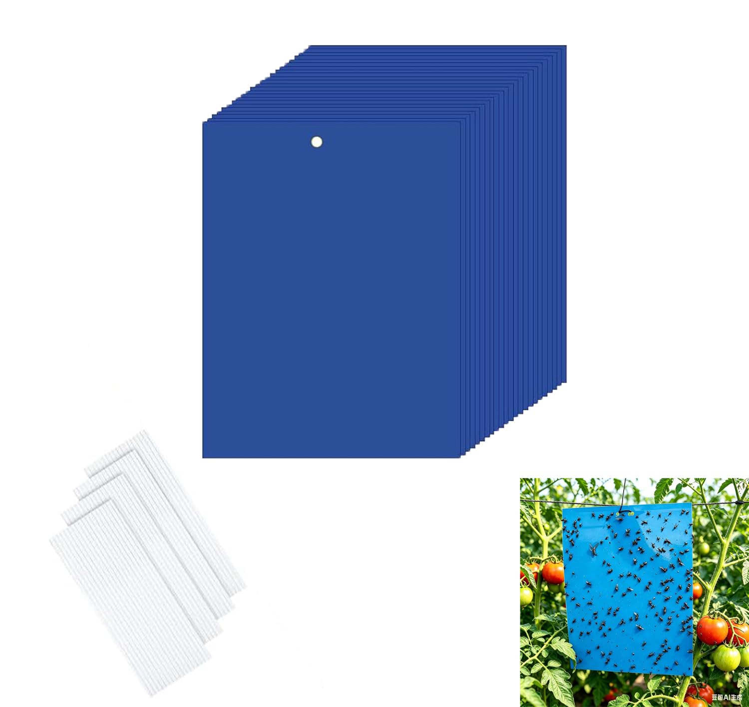 Caiyloxn Fungus Gnats Control Pack of 50 Blue Plates Thrips Thrips Control Pheromone Traps Against Fungus Gnats Non-Toxic and Environmentally Friendly