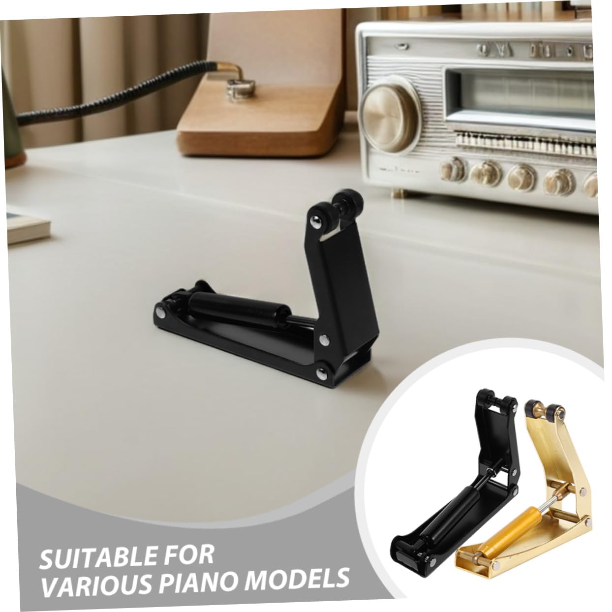 VANZACK Dispositif Hydraulique de Fermeture Douce en Métal pour Piano Protège Les Doigts des Garçons et Filles 2pcs Contrôle du Couvercle de Piano