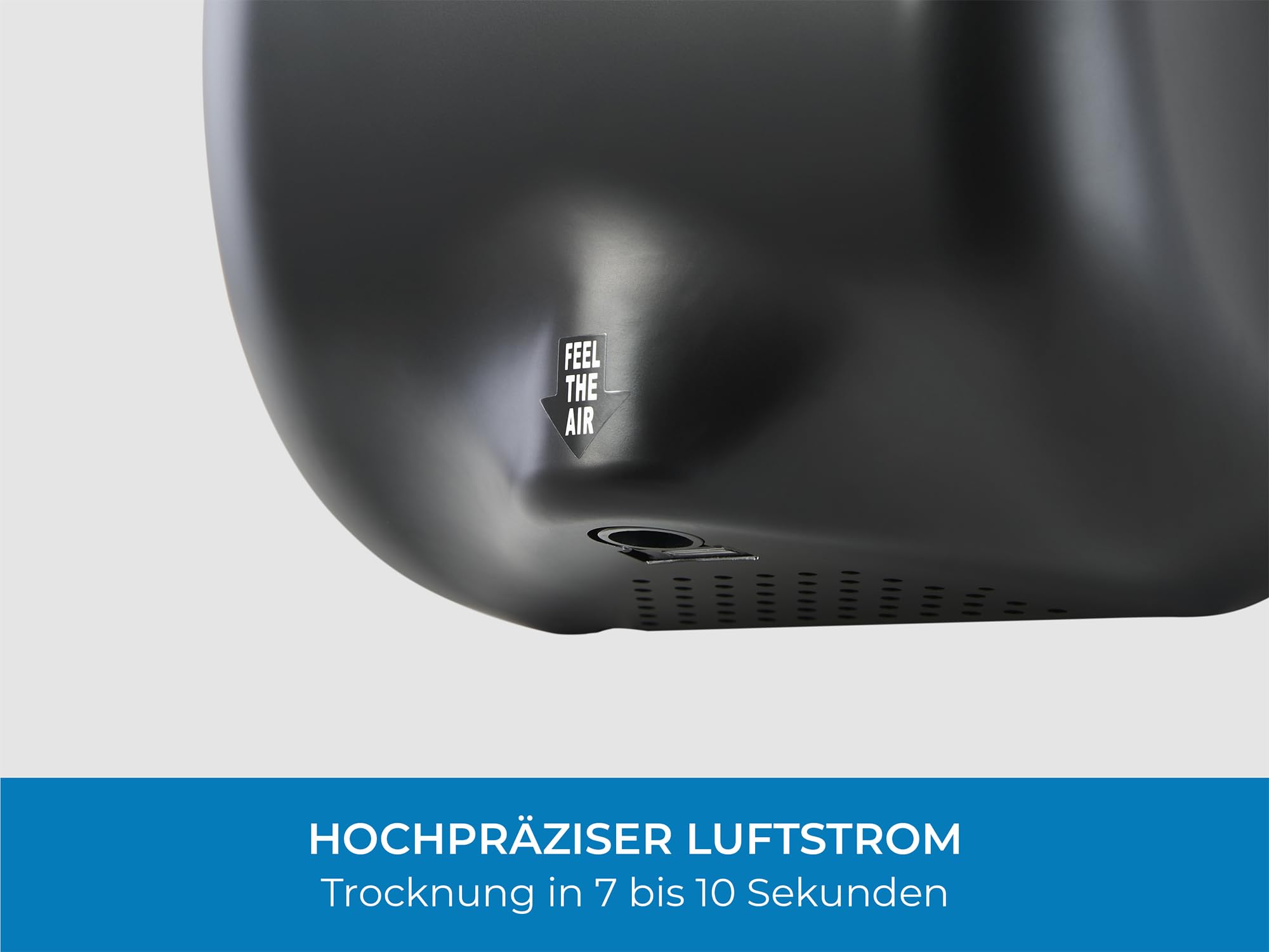 Bremmer Generic Turbo-Händetrockner | Hochgeschwindigkeits-Niedrigenergie-Trockner | Umweltfreundlicher elektrischer Händetrockner für Toiletten | Händetrockner für Toiletten (schwarz)