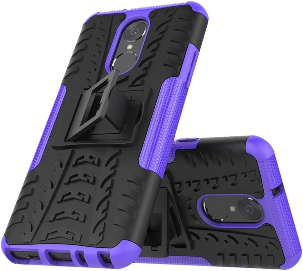 Yiakeng Compatible for LG Stylo 4 Case, LG Q Stylus Case, LG Stylo 4 Plus, Dual Layer Shockproof Wallet Slim Protective with Kickstand Hard Phone Case Cover for LG Stylus 4 (Purple)