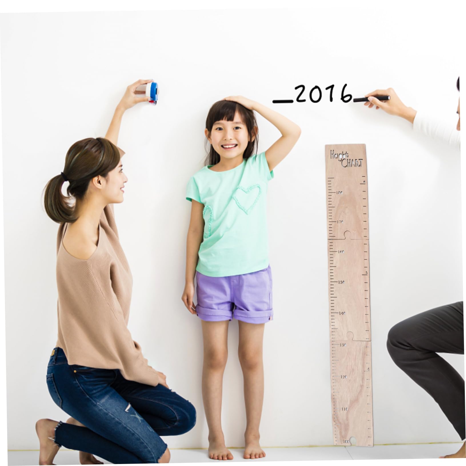 1juego Decoración De Pared Para Niño Niña Medidor De Crecimiento De Madera Para Habitación Infantil Adorno De Altura Creativo y Duradero