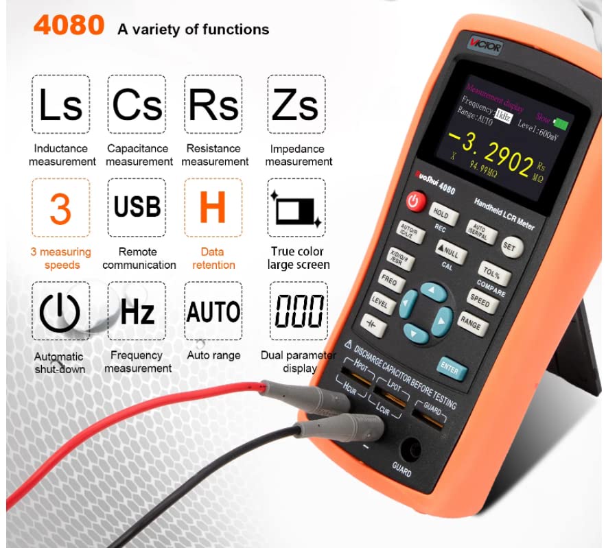 4080 2.8 inches TET LCD Handheld LCR Meter High Precision Multifunction Capacitance Inductance Resistance Meter with USB Tester