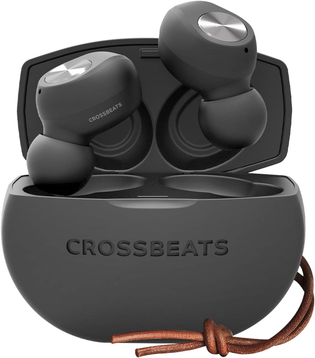 CROSSBEATS Pebble 2020 True Wireless in-Ear Earbuds Earphones Headphones Bluetooth 5.0 Microphone 3D Sound 20Hrs Playtime Auto Pairing Stereo Calls Deep Bass (Charcoal Black)