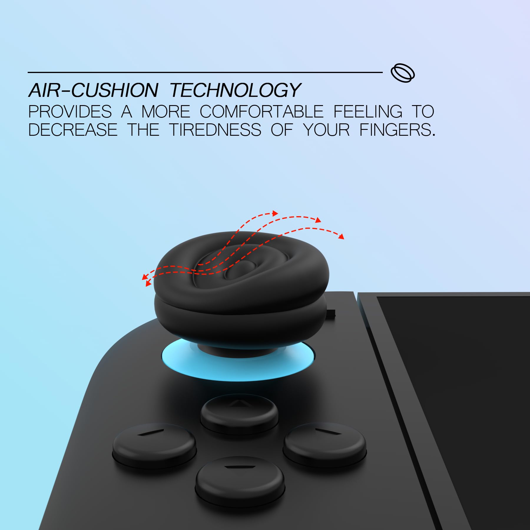 PlayVital 2 Pares de Tapas de Joystick para Nintendo Switch 2 (2025), Agarres para el Pulgar para Joycon, Protectores para Botones, Cubierta de Agarre, Accesorios para Switch 2 (Negro)