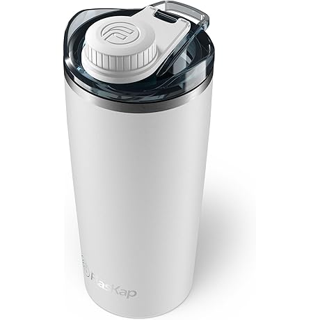 Flaskap Freepour 22oz Travel Tumbler, Bright White