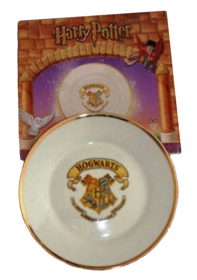 Official Hogwarts School of Witchcraft & Wizardry 24k Gold Rimmed Plate Imported Harry Potter