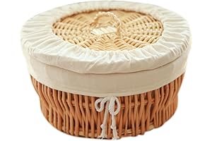 NationFlame Fancy Serving Cloth Cover Round Woven Bread Warming Basket