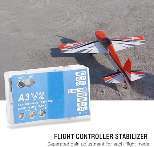 Miniatura 7 de Controlador de vuelo Estabilizador F50A 3-Axle Gyro A3 V2 Controlador de vuelo Sistema estabilizador para RC Avión de ala fija