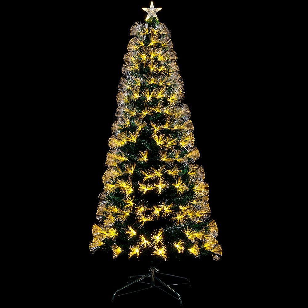Bakaji Albero di Natale Luminoso Altezza 60 cm con 65 Luci Bianco Caldo Decorazioni Natalizie da Esterno e Interno Addobbi Natalizi Design Moderno Elegante Base a Croce (60 cm)
