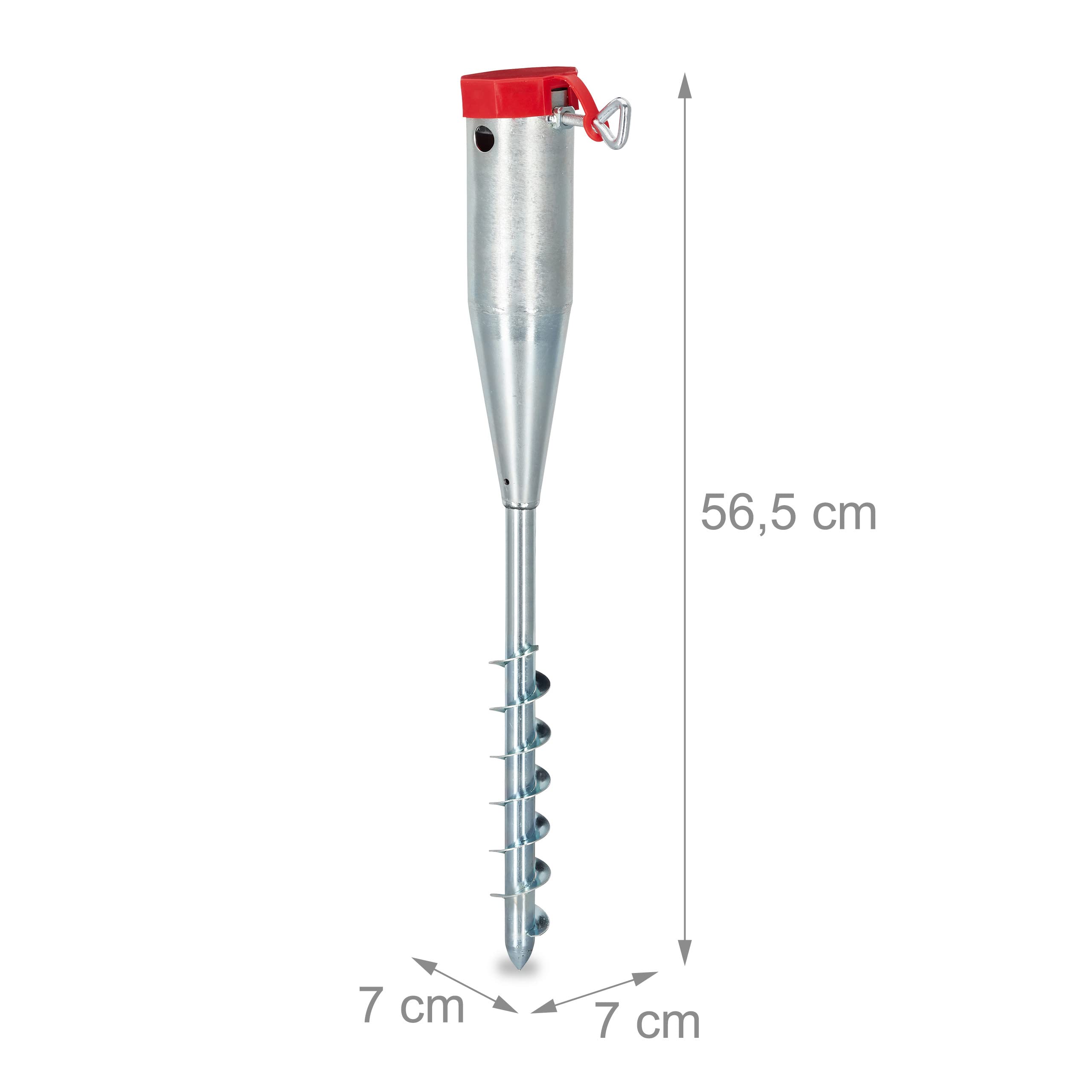 Picchetti Per Ombrellone Relaxdays - Set 4 Pezzi - Adattatori 25-55 Mm - Acciaio Zincato - Foto 11