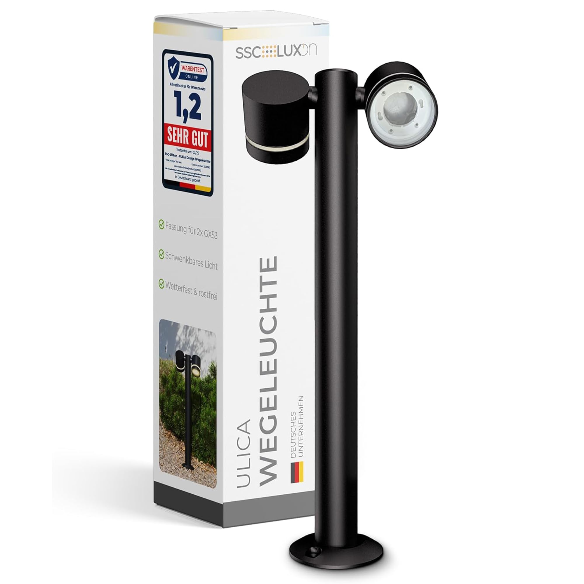 SSC-LUXon ULICA lampe extérieure sur pied double spot GX53 orientable IP54