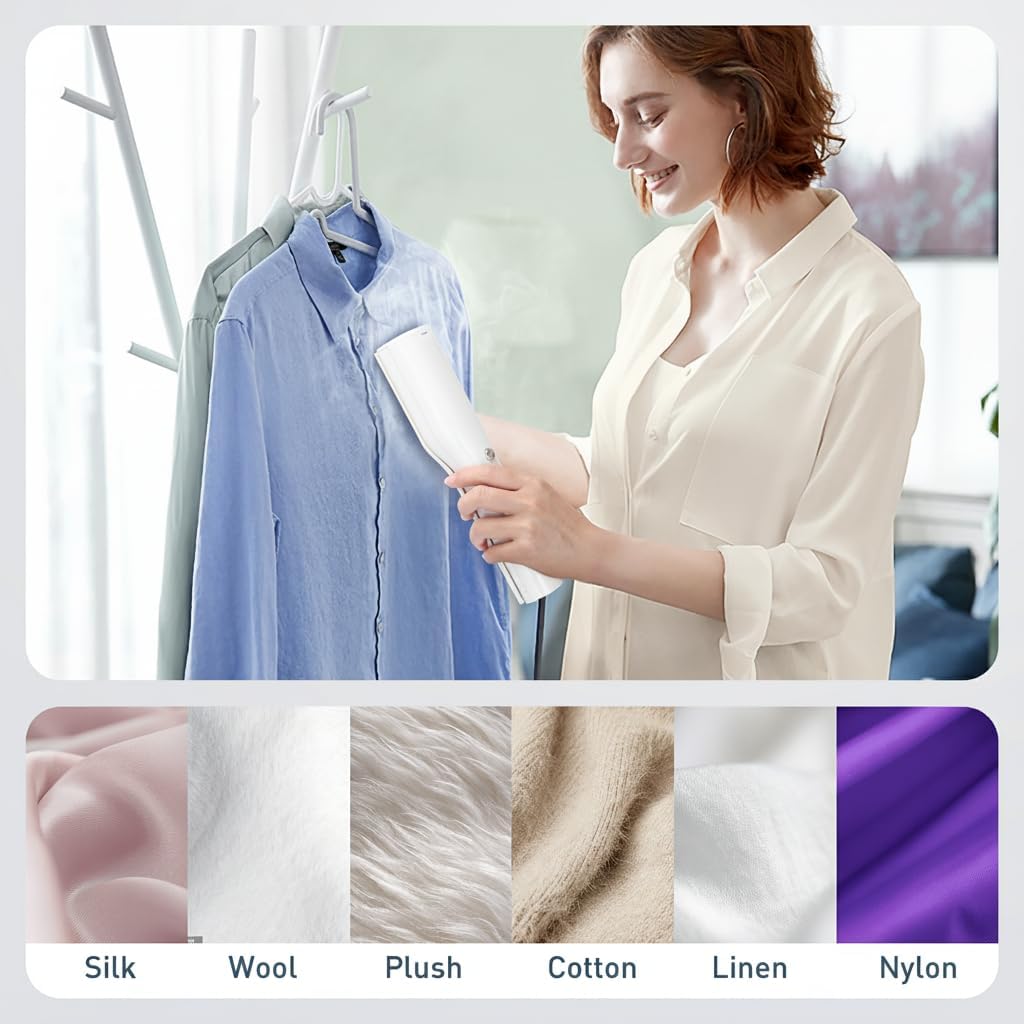 Handheld Garment Steamer & Iron - 3-in-1 Mini Clothes Steamer & Clip Iron, Wet & Dry Ironing, 15s Fast Heat, 900W Powerful Steam, Compact Steamer for Home, Office & Travel, with Travel Bag (120V)