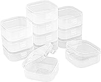 Vista 12 de Goodma 96 piezas de contenedores cuadrados mini transparentes de plástico con tapas con bisagras para artículos pequeños y otros proyectos