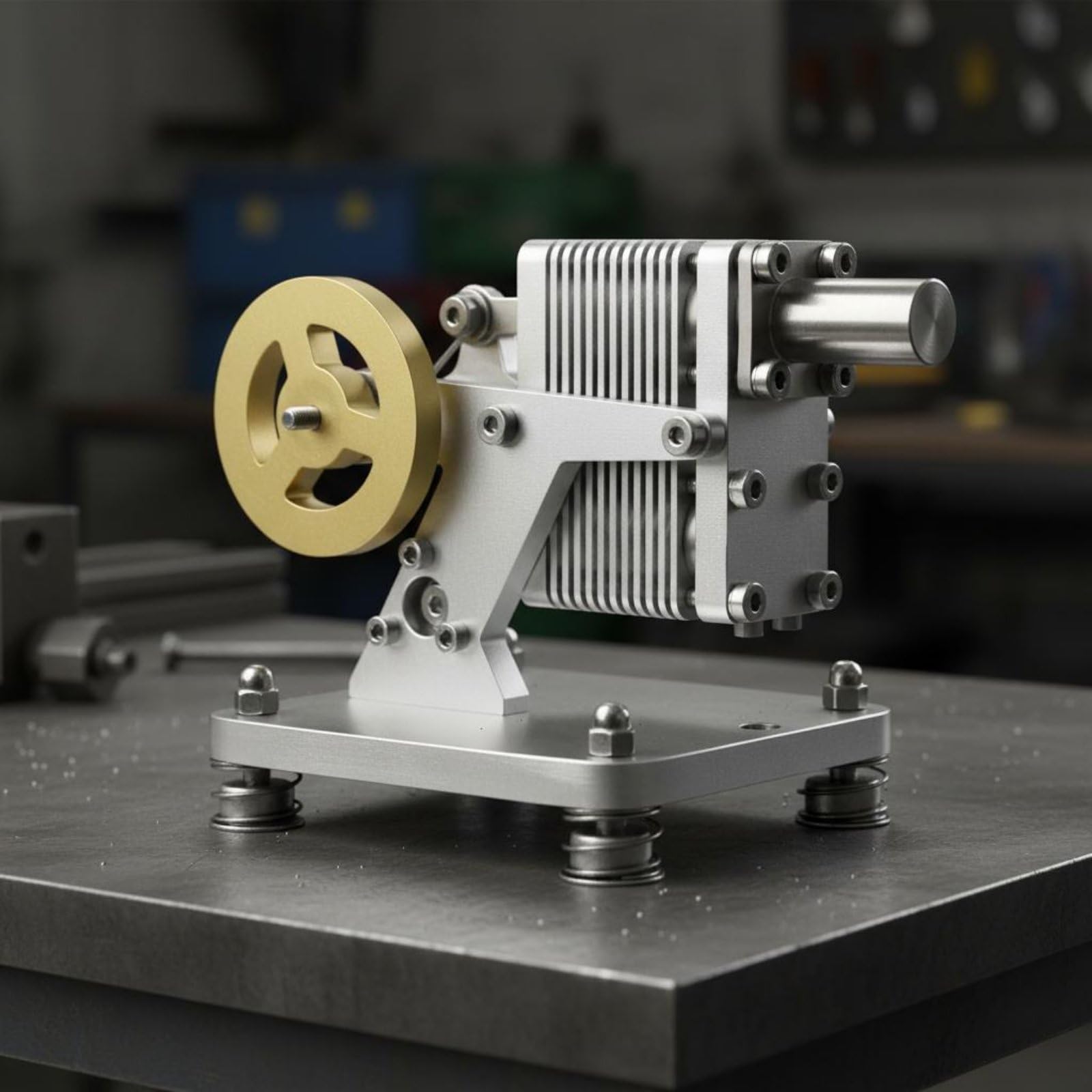Physics Learning Engine Lernmotor Modell Stirlingmotor Dampfmaschine Experimentiergerät Robuster Metall Aufbau mit Schaukelarm Kolbenlauf für Klassenraum Lehrer Hobbyraum, Generator Model