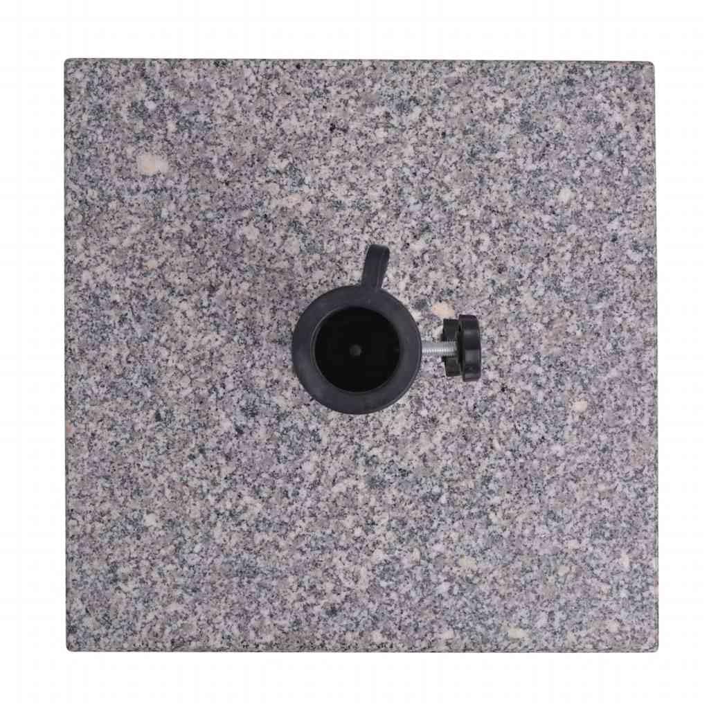 Stojak na parasol przeciwsłoneczny, granitowy, kwadratowy, 20 kg, z 2 adapterami do drążków Ø 38 i 48 mm, stabilny stojak na parasole na balkon, taras, do ogrodu, na podwórko, z wytrzymałym