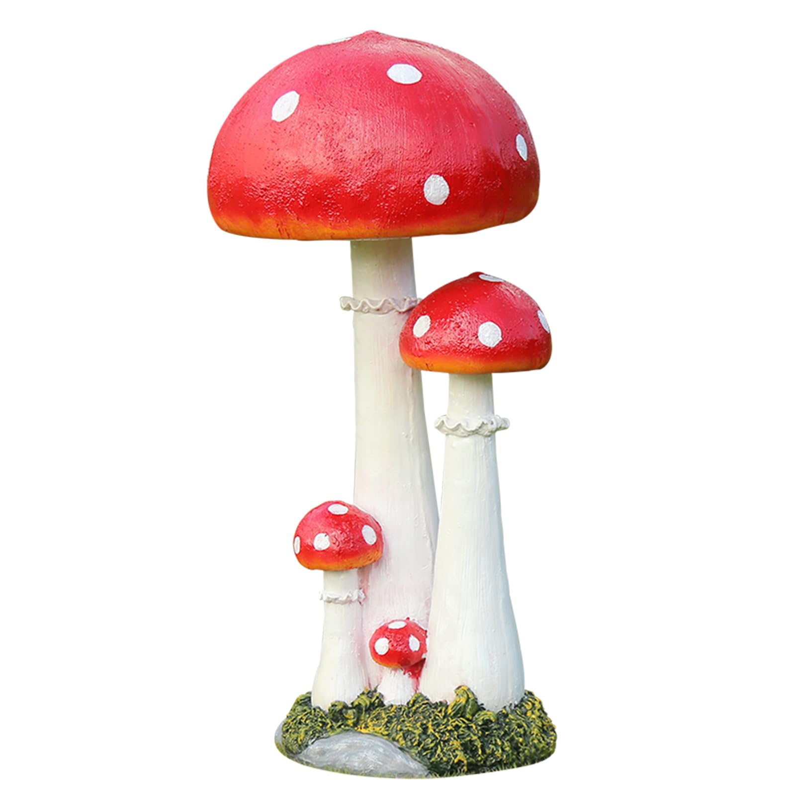 POCHY Außen Pilzen Gartenfiguren Harz Skulptur Deko Statue für Hof Herbstdeko Künstliche Pflanzen Ornament