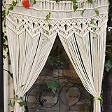 BORDEAG Cortina de macramé de 180 x 100 cm, cortina bohemia para puerta y...