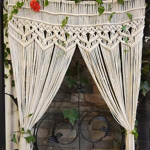 BORDEAG Tapisserie Murale Macramé Tissée à la Main: Macramé Bohème Nordique Coton, Tenture Murale Décoration Murale Coton, für Salon Chambre Maison Mariage 100x180cm