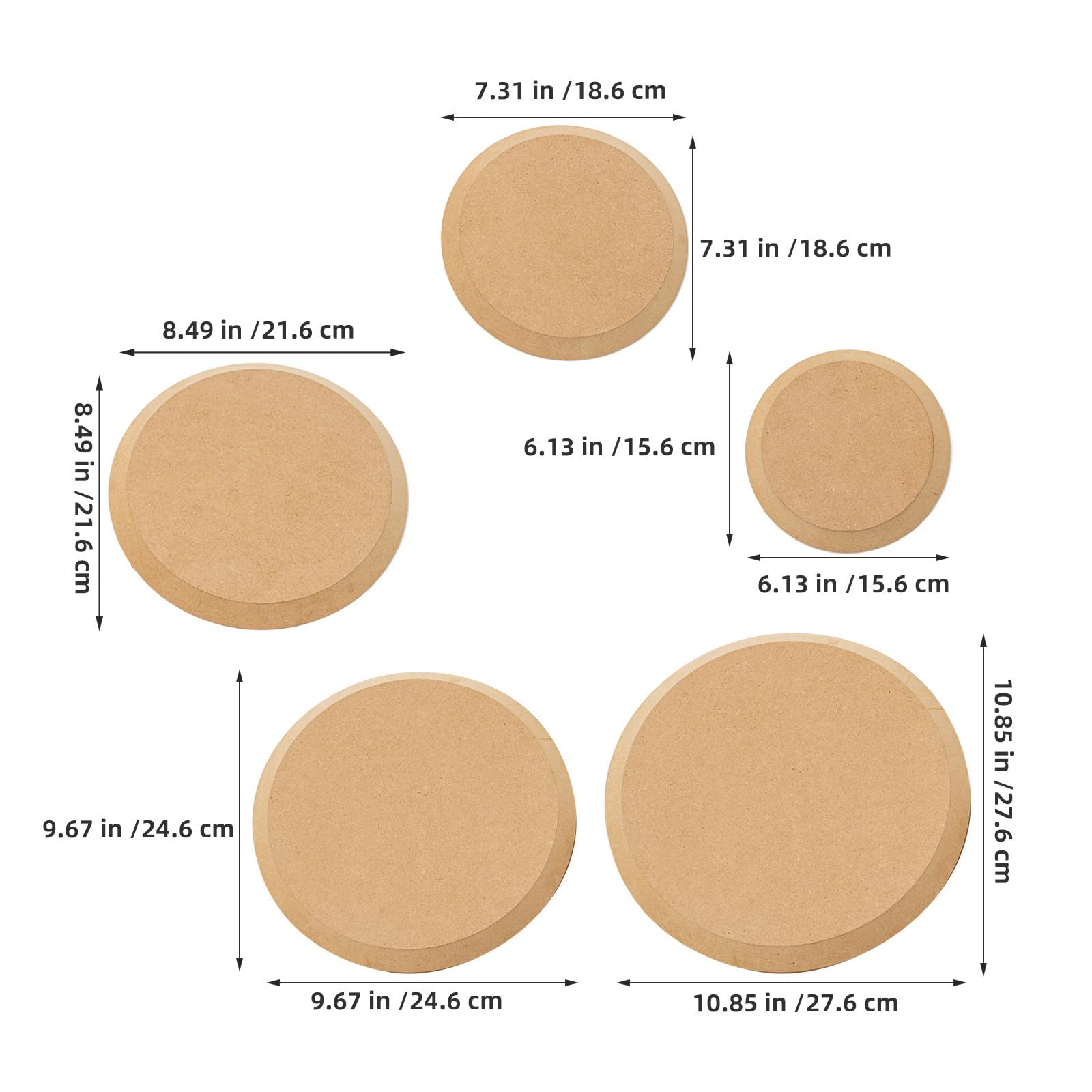 5 Piezas Molde de Cerámica Redondo para Arcilla Molde de Densidad en Blanco de Madera para Formar Placas y Vajilla Artesanal, Herramientas de Cerámica para Manualidades y Modelado