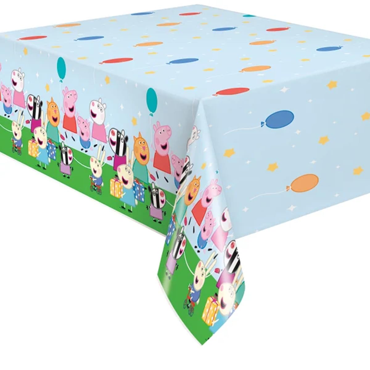 Unique Multicolor Peppa Pig Rectangular Plastic Table Cover (54" x 84") - Durable & Vibrant Design, Perfect for Parties and Events