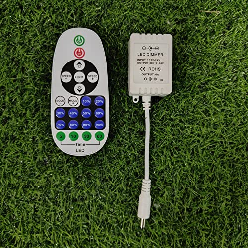 Remote Control Dimmer for Neon Signs and Single-Color LED Strip Lights - 23-Key Dimmer with Timer Function, Compatible with 12V LED Ribbon