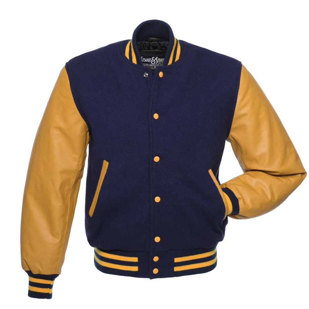 Stewart & Strauss Original Varsity Letterman Jacket Since 1977 (48 Team Colors) Wool & Leather XXS to 6XL