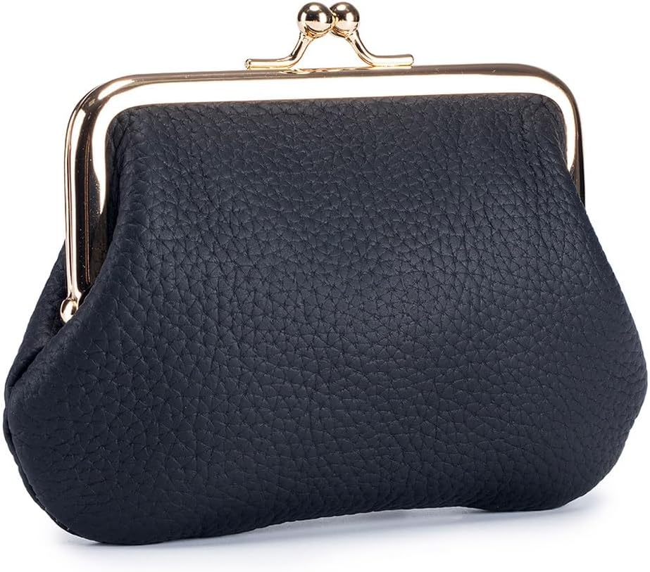 Genuine Leather Clip Bag Short Large Capacity Small Wallet Multifunctional Zero Wallet Storage Bag(D)