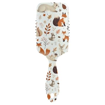 Rabbits Fox Autumn Hair Brush, Boar Bristle Paddle Detangler Hairbrush, Soft Hairbrushes for All Hair Types Wet Dry & Damaged Hair