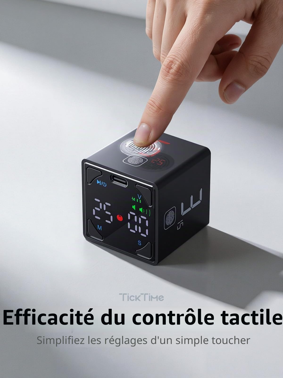 Ticktime Pro Pomodoro Timer pour Étude, Travail, Tâches, TDAH, Cuisine | Pomodoro Timer, Flip 1/3/5/10/15/25/45/60 min Countdown, Minuteur & Chrono, 3 Rappel, Écran Clair, Flip Pause & Reprise