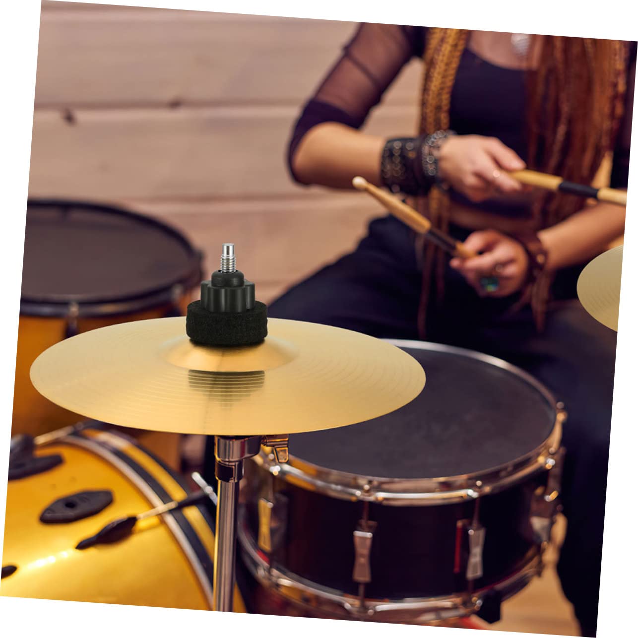 CIMAXIC 2pcs Professional Drum Cymbals Replacement Brass Jazz Drum Cymbals Set