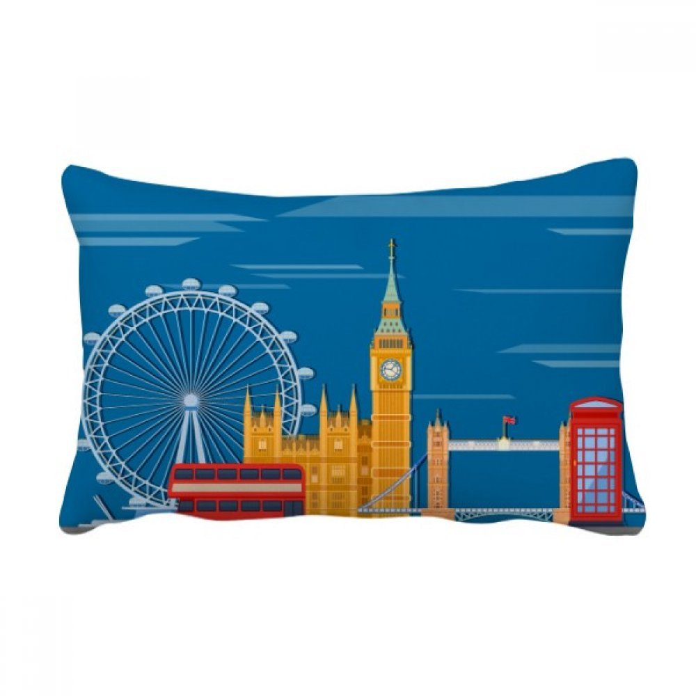 Oreiller lombaire graffiti bus Londres 16x24 pouces, le cadeau idéal pour décoration de salon