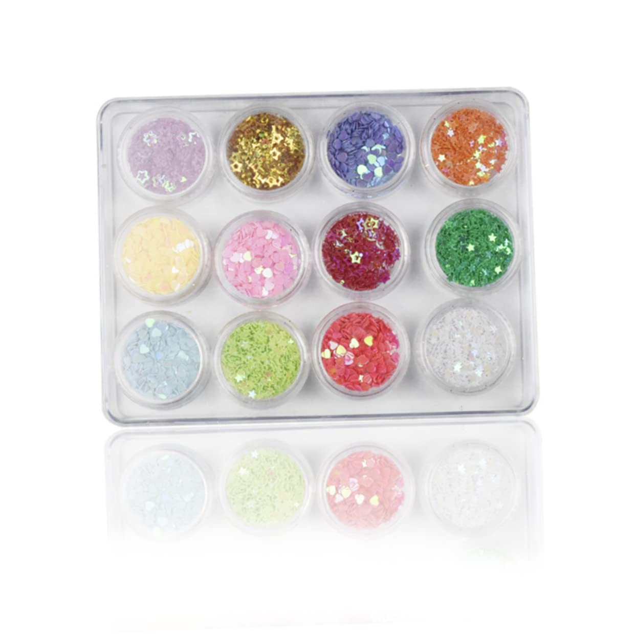 Healeved DIY Nail Sequins 50g Fine Shape Glitters Holographic Nail Art Glitter Long-Lasting Flat or 3D Applicati