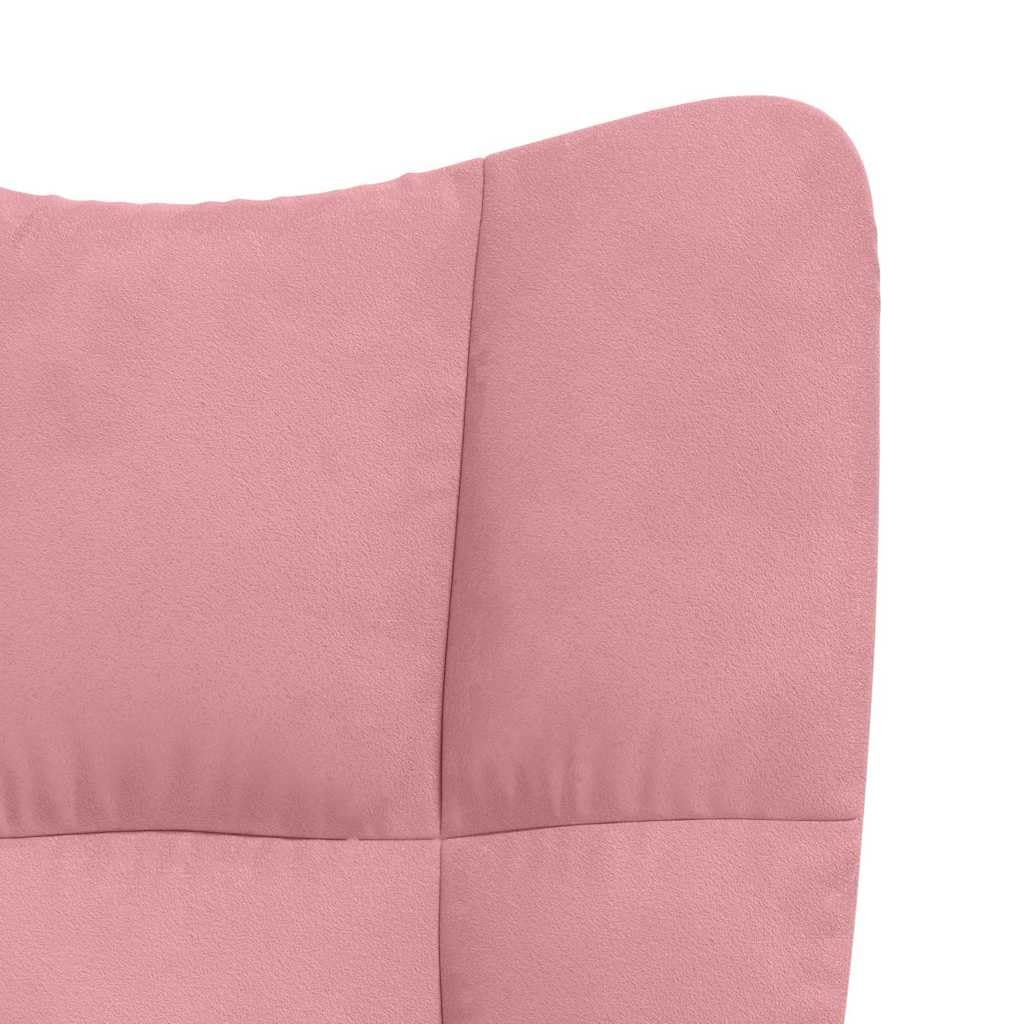 Sillón de relax de terciopelo rosa, altura ajustable con ruedas, moderno, sillón giratorio, 61,5 x 69 x 94,5 – 102 cm, cómodo sillón de lectura para salón, dormitorio, oficina, balcón