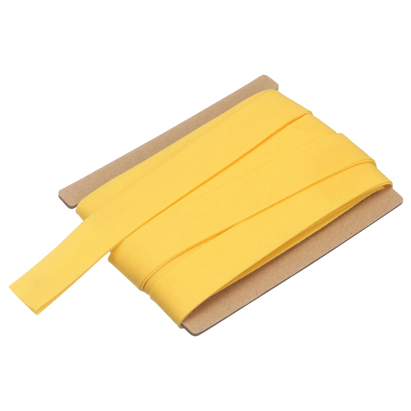 sourcing map 3/4 Inch Double Fold Bias Tape, Polyester Continuous Bulk Bias Tape for Sewing, Seaming Quilting Hemming Binding Crafts (Yellow 6 Yards)