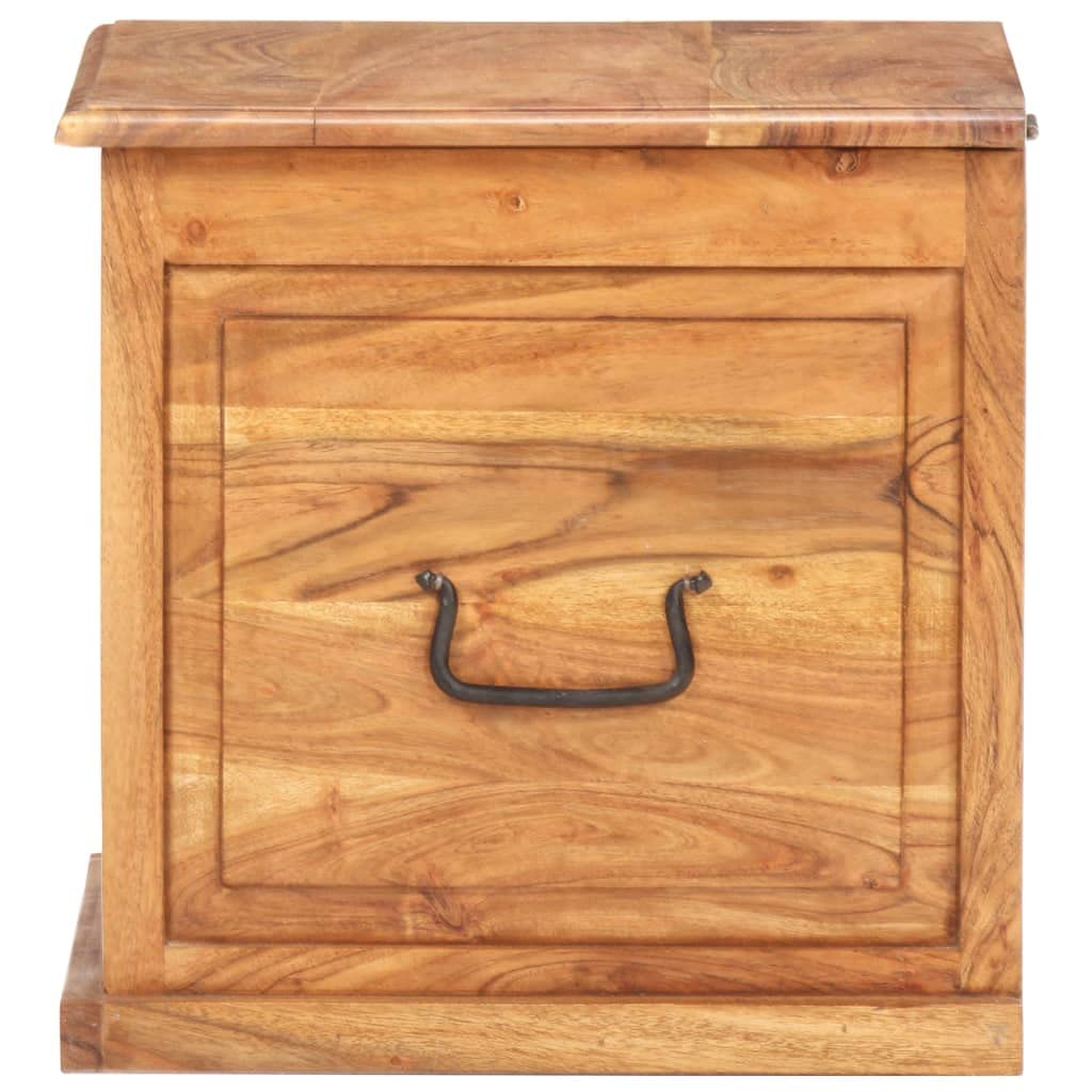 Générique Cassapanca in legno massello di acacia 40 x 40 cm, scatola portaoggetti con maniglie laterali, piano piatto utilizzabile come comodino, decorativo per interni