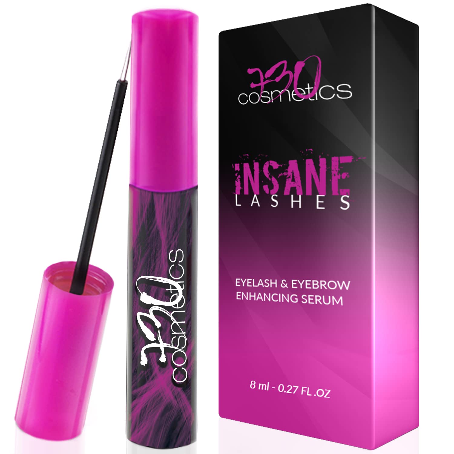 Insane Lashes Growth Serum - Rapid Growth Lash Serum & Eyebrow Enhancer - Natural Lash Boost Serum for Longer, Thicker and Healthier Eyebrows - 8ml