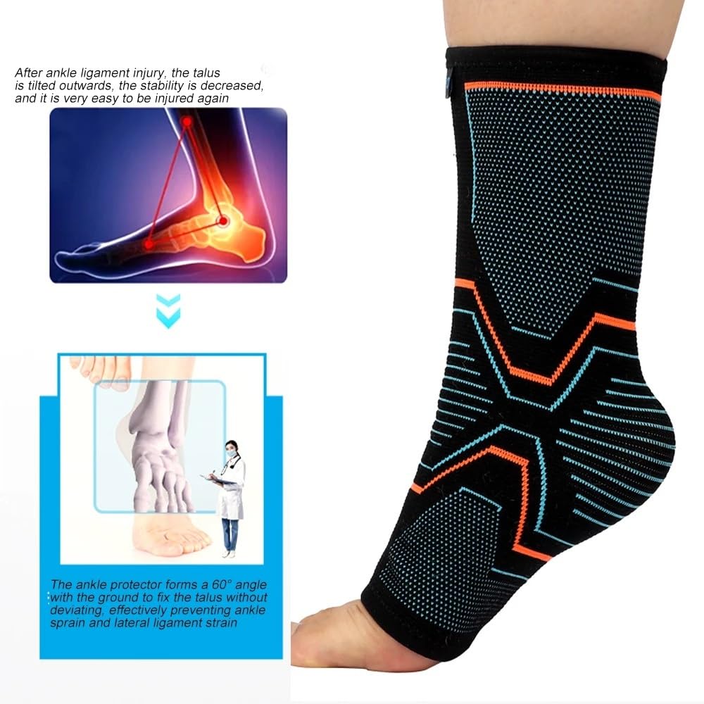 Lot de 2 manchons de compression pour cheville avec soutien de la voûte plantaire pour soulager les douleurs articulaires et les tendons Taille XL