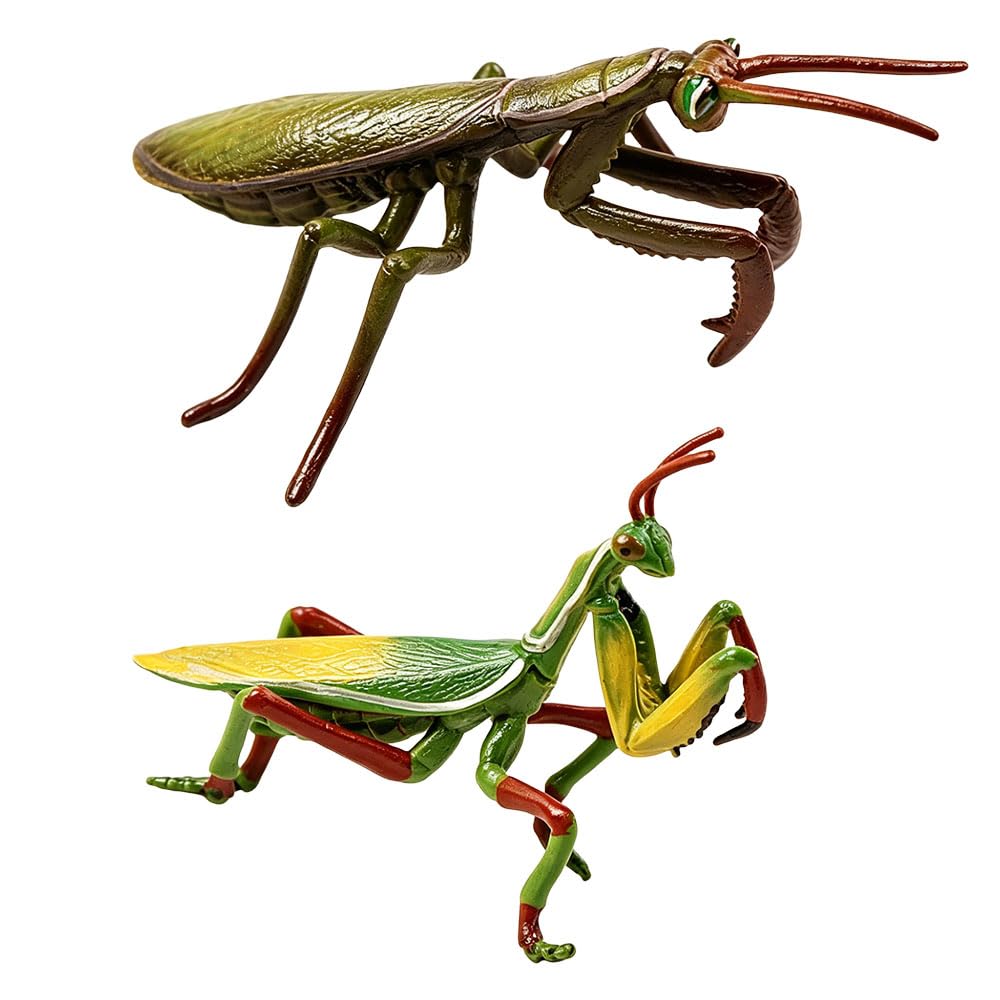 Jehoshaphat 2Pcs Insect Figurine Set, Cricket and Mantis Mini Sculptures, Modern Household Ornaments for Interior Layout and Multi Festival Scene Arrangement