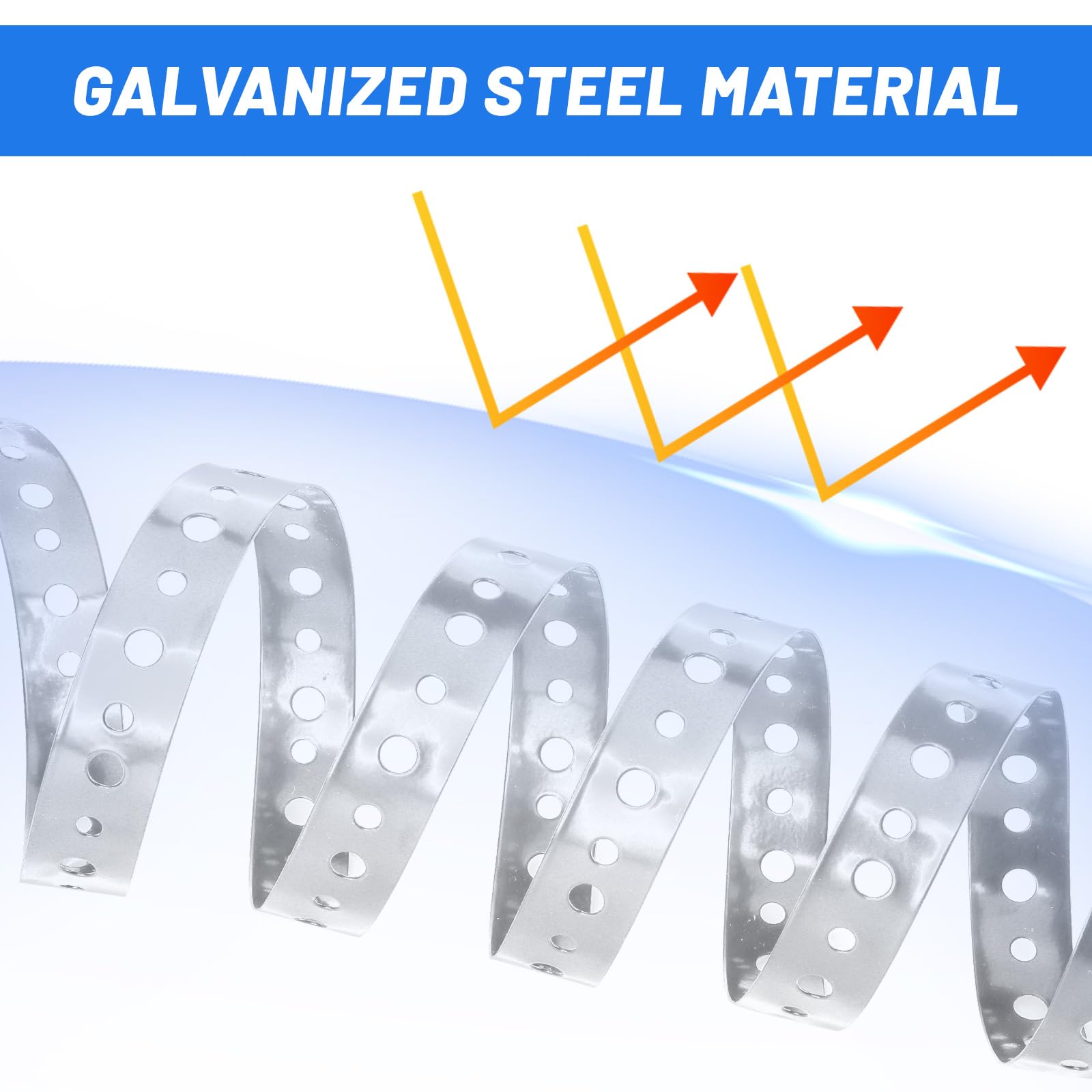 UNIFAMILY 3 Rolls Metal Strip with Holes, 3/4 Inch × 10FT Galvanised Perforated Metal Strip - Image 3