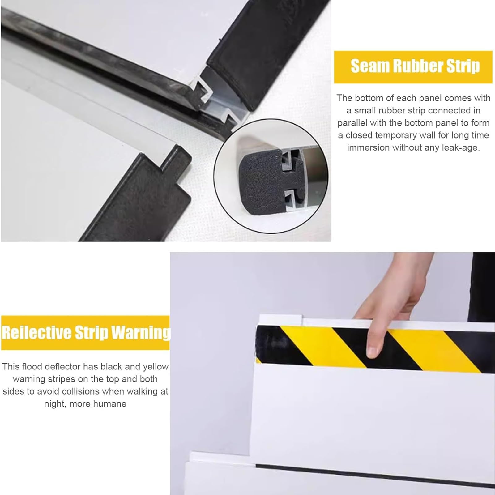 Kit Soglia Antiallagamento For Porta Del Garage, Diga Temporanea Barriera Antiallagamento For Porte E Finestre Di Casa, Sistema Di Protezione Antipioggia Rimovibile Riutilizzabile For Seminterrato/gar