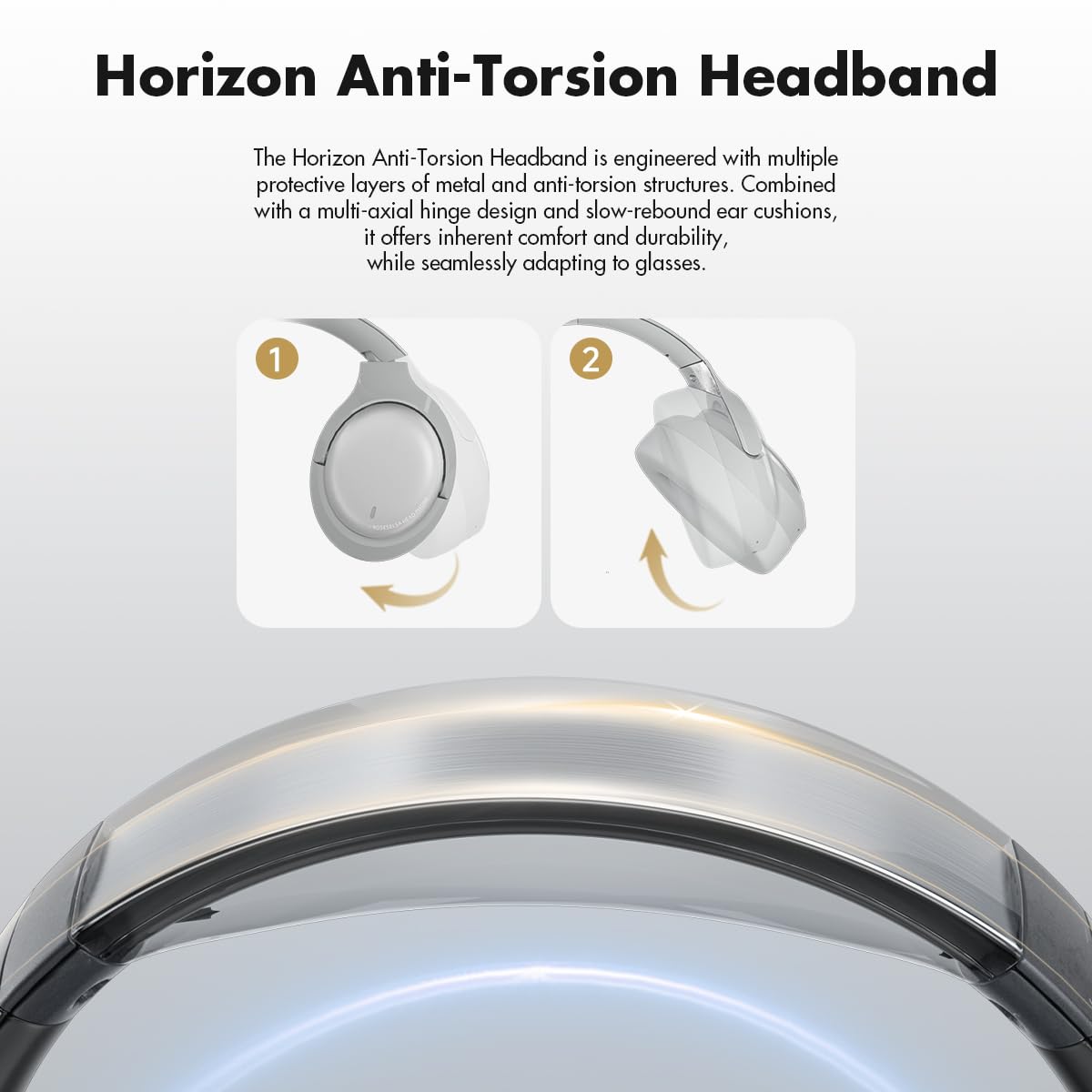 ROSESELSA Cambrian - Auriculares inalámbricos sobre la oreja, cancelación activa de ruido, cable desmontable, latencia ultra baja, duración de la batería de 100 horas, OOTD (noche)