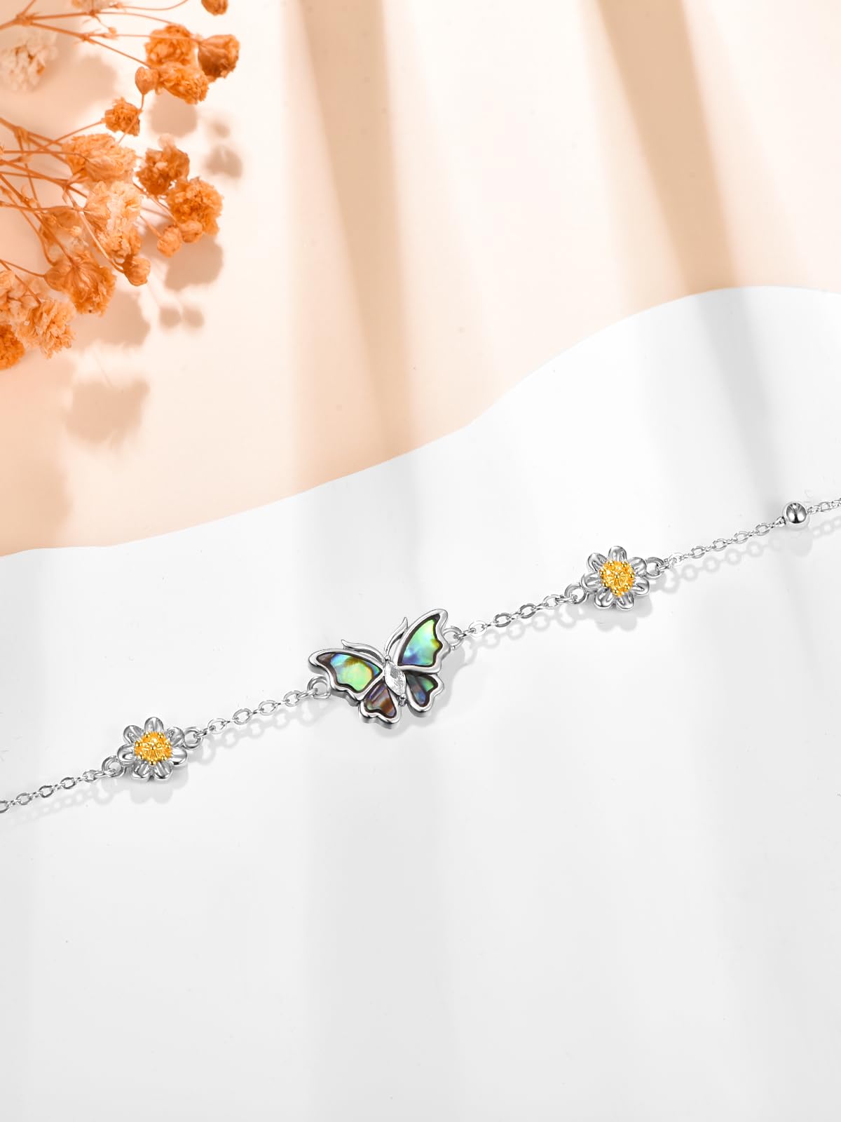 KINGWHYTE Pulsera ajustable de plata de ley 925 con diseño de rana, panda, erizo, abeja, mariposa, libélula, regalo para mujer, 7 inches + 2 inches, Plata de ley