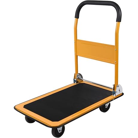 LEADALLWAY Foldable Push Cart Platform Cart