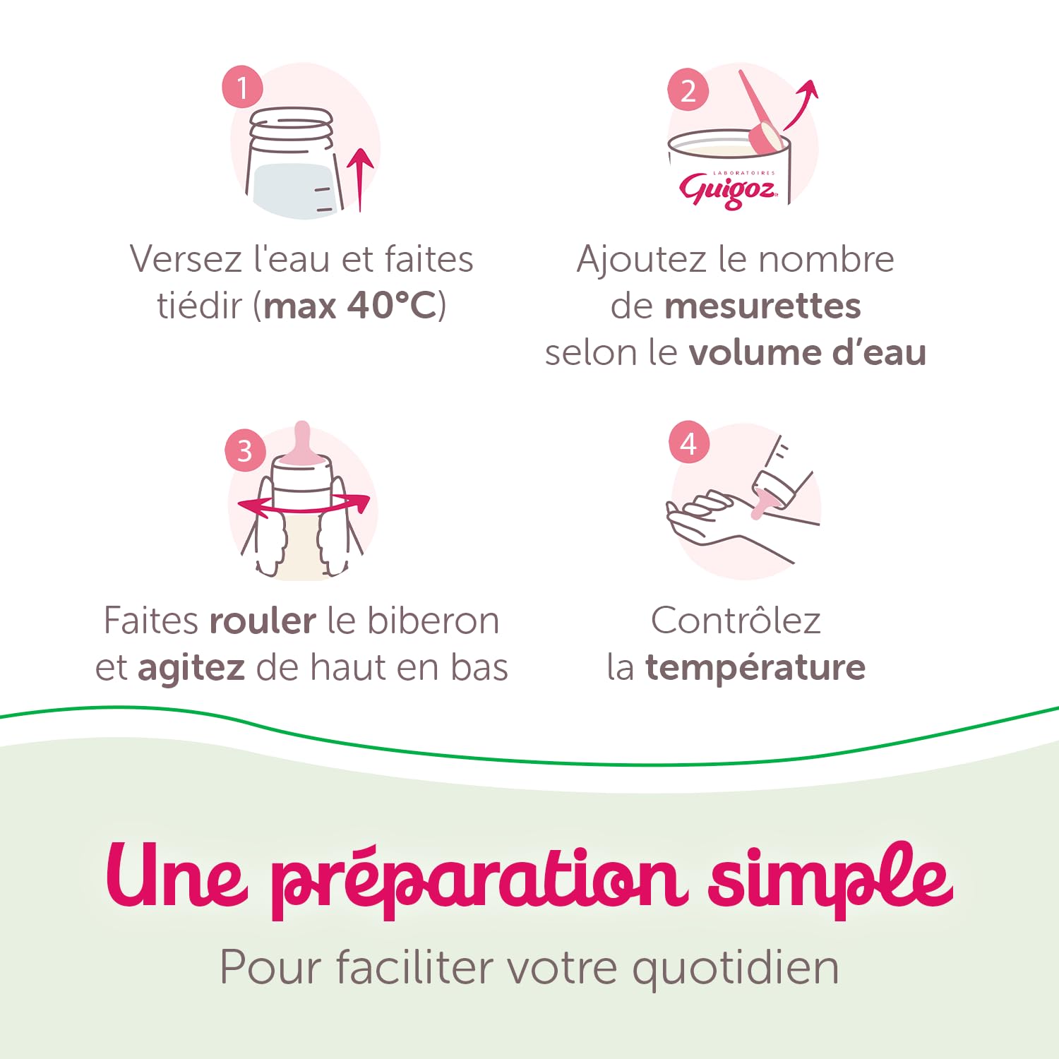 GUIGOZ BIO 1 Dès la naissance - Lait bébé 1er âge en poudre de 0 à 6 mois - Boîte de 800g