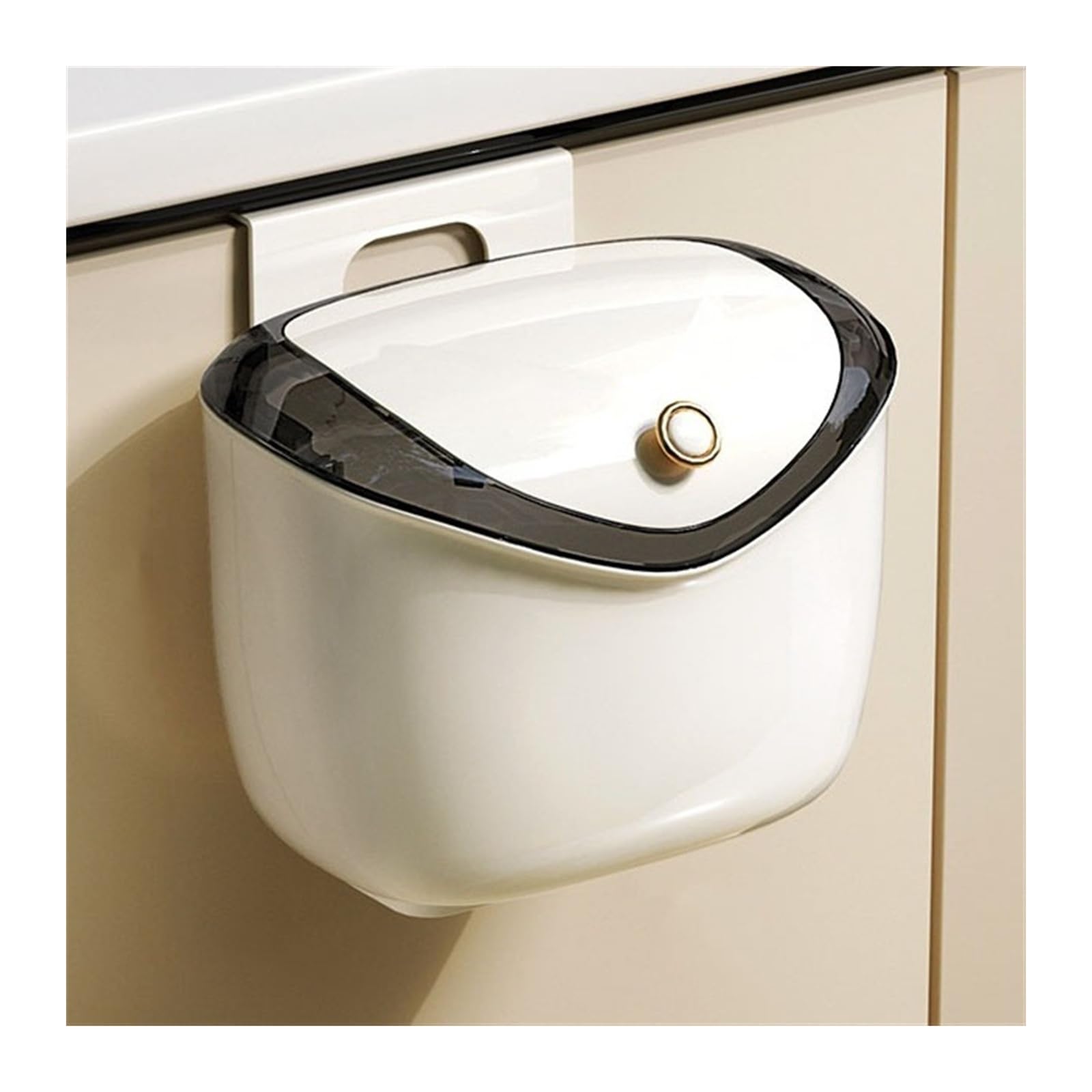 Poubelle Murale Avec Couvercle – Pour Cuisine, Salle De Bain – 26x23,5x16 Cm – Fixation Facile – Gain De Place