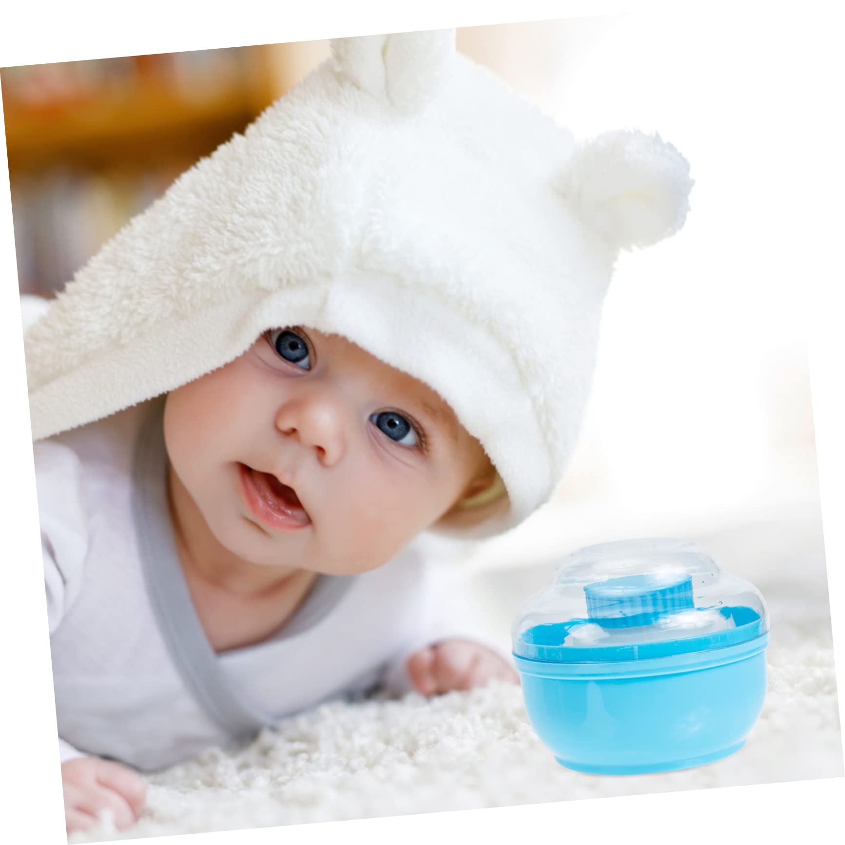 PartyKindom 2Sets Powder Puff with Storage Boxes Powder Puff Container for Talcum Makeup Puff Box for Home