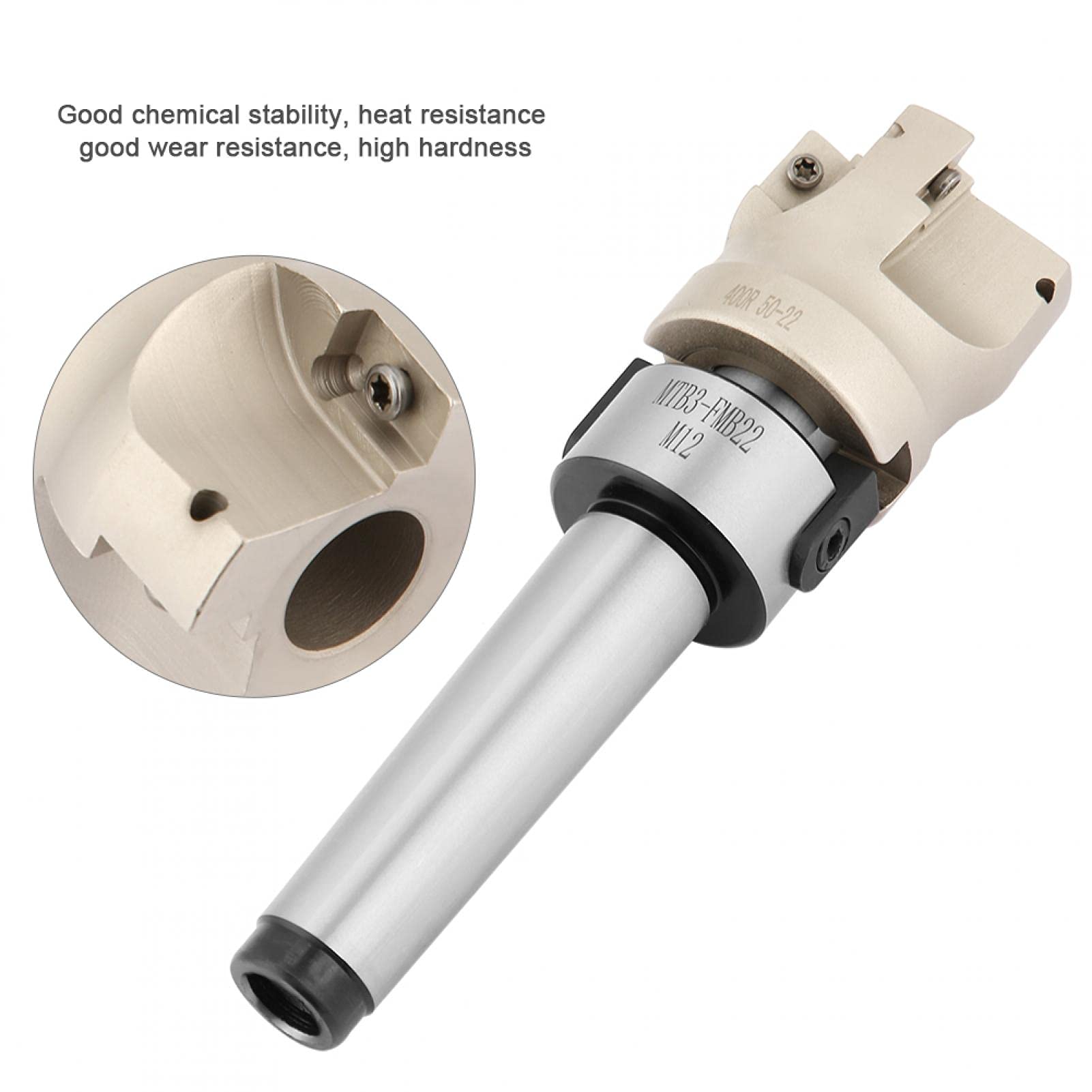 Cortador de fresado frontal, MT3-FMB22 Extensión del soporte del molino 400R-50-22 Cortador de fresado frontal 10 piezas APMT1604 Insertos de carburo CNC