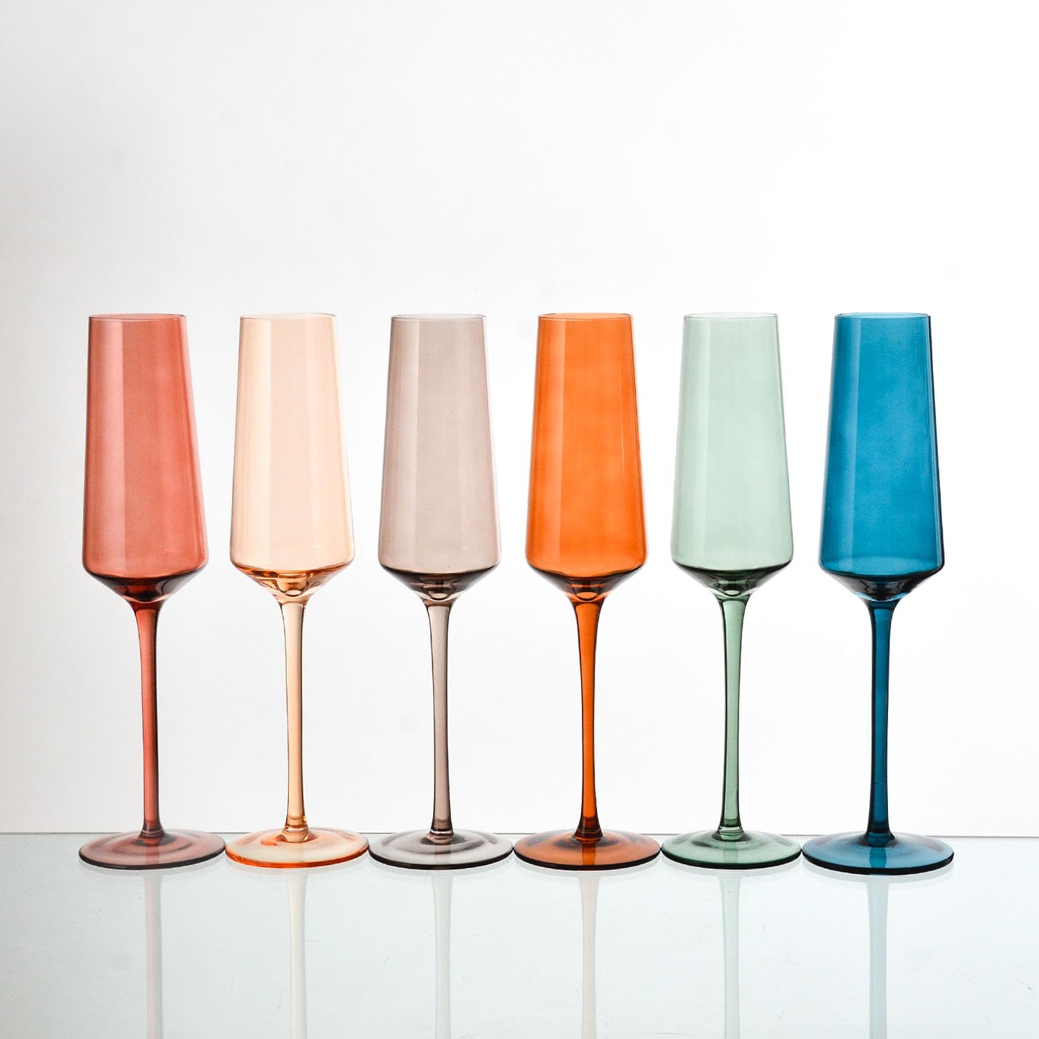 TekBoost Multi Colored Champagne Flutes as seen on Bachelor in Paradise - 7oz (set of 6)