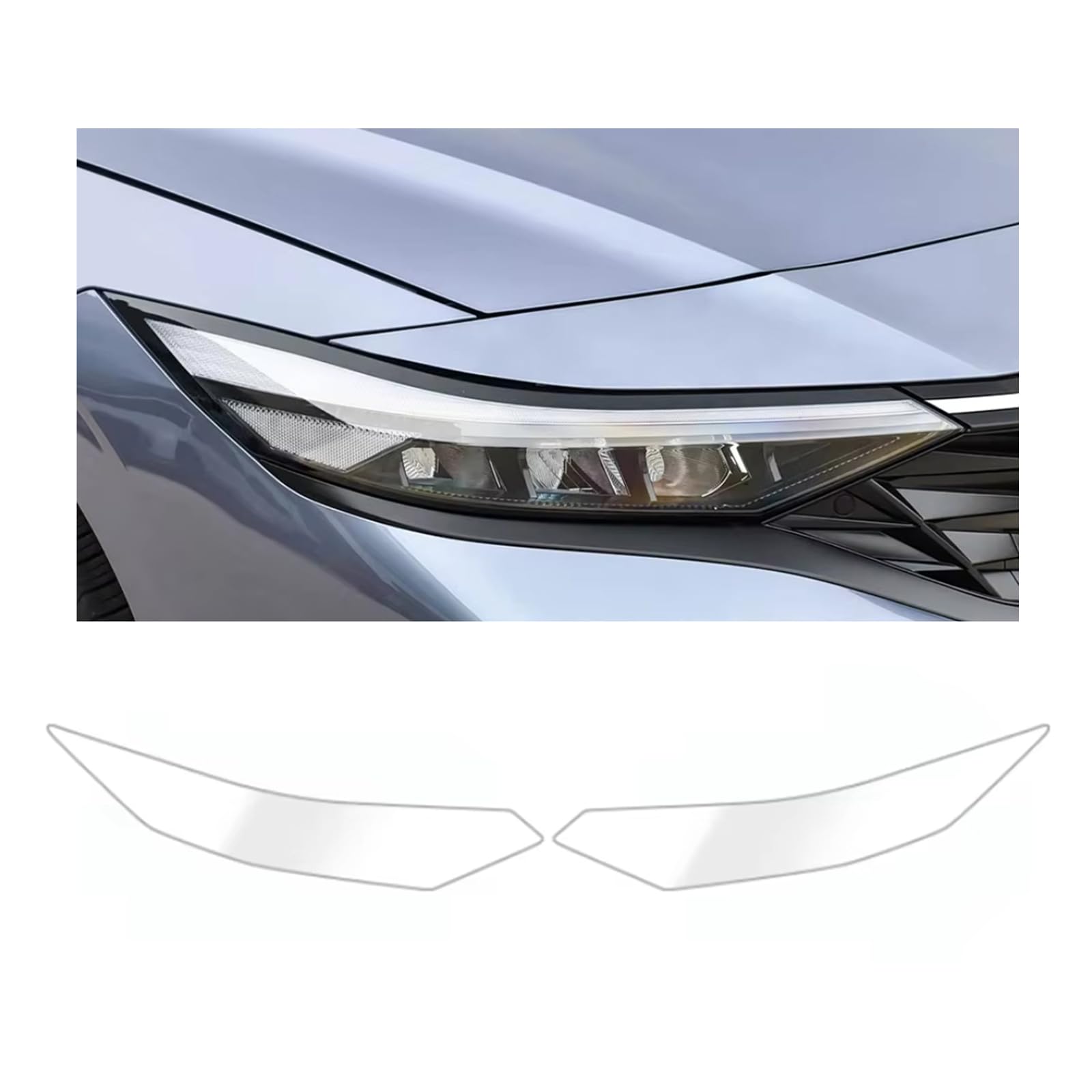 Headlight Film for Hyundai Elantra CN7 2024-2026, 1Set Transparent/Smoke Black Car Headlight TPU Protective Film