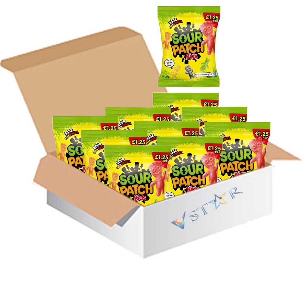 Soour Patch Kiids Original Fruit-Flavoured Gums with Sour Sugar Coating 130g PMP (10)